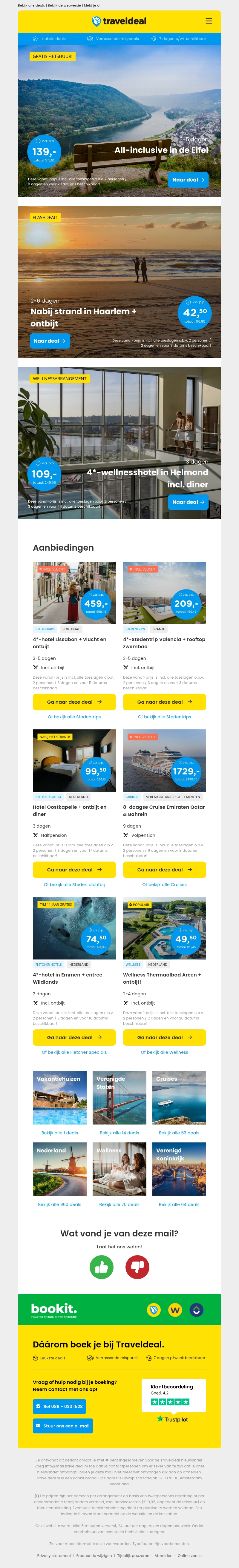 3 dgn all-inclusive Duitse Eifel | 2 dgn Haarlem bij Bloemendaal strand + ontbijt v.a. 42,50 & meer! 3 dgn all-inclusive Duitse Eifel | 2 dgn Haarlem bij Bloemendaal strand + ontbijt v.a. 42,50 & meer!