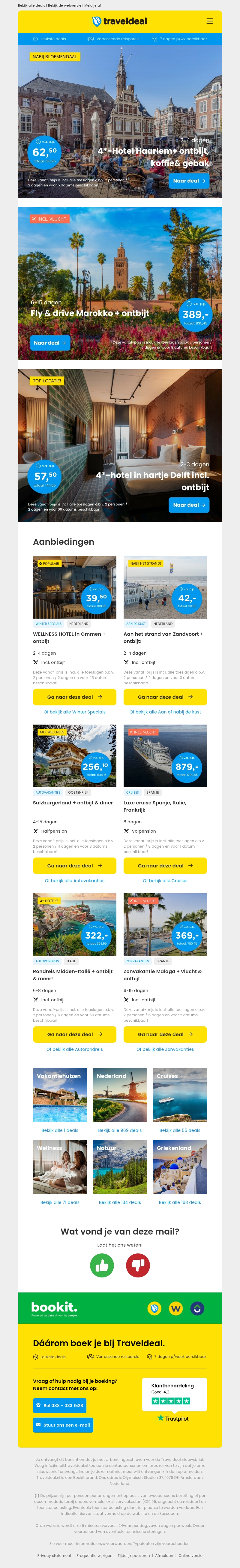4*-hotel Haarlem + ontbijt, koffie & gebak v.a 62,50 | Fly & Drive Marokko v.a. 379 p.p.! 😱 4*-hotel Haarlem + ontbijt, koffie & gebak v.a 62,50 | Fly & Drive Marokko v.a. 379 p.p.! 😱