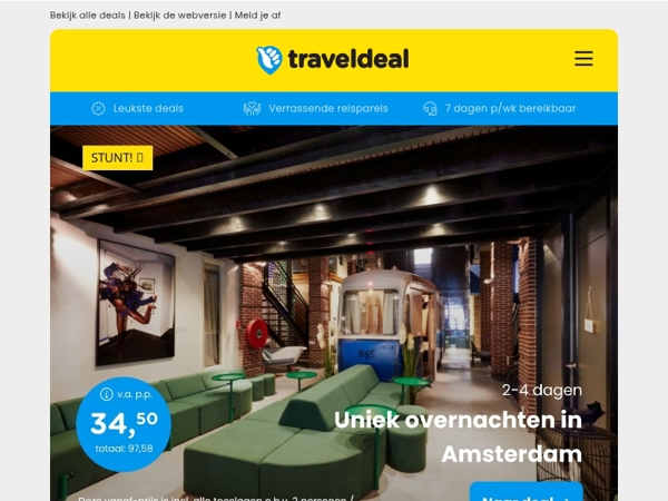 SUPER DEAL! 🤯 Amsterdam + ontbijt v.a. 34,50 | 4*-Stedentrip Krakau + ontbijt v.a. 199 p.p.!