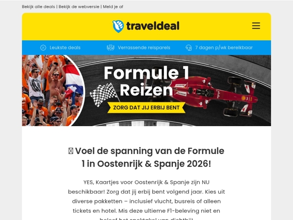🏁 Voel de spanning van de Formule 1 in Oostenrijk & Spanje 2026!