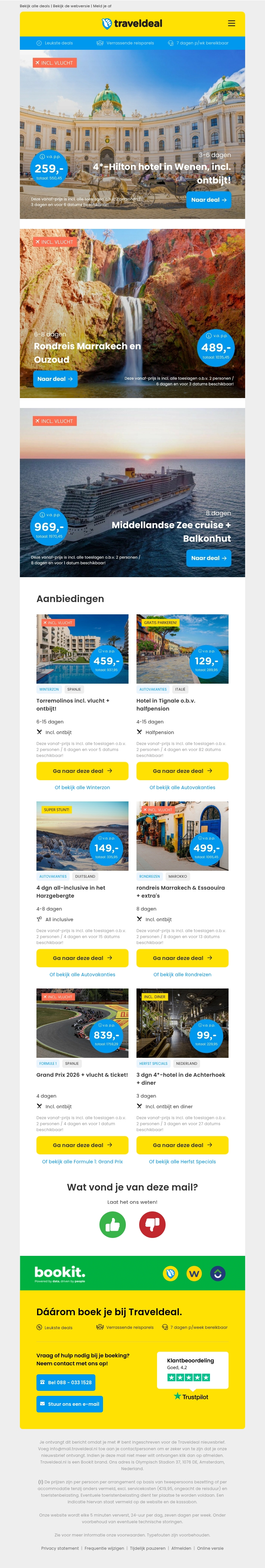 Stedentrip Wenen + 4*-Hilton met ontbijt v.a. 259 | Rondreis Marrakech & Ouzoud v.a. 489 p.p.! Stedentrip Wenen + 4*-Hilton met ontbijt v.a. 259 | Rondreis Marrakech & Ouzoud v.a. 489 p.p.!