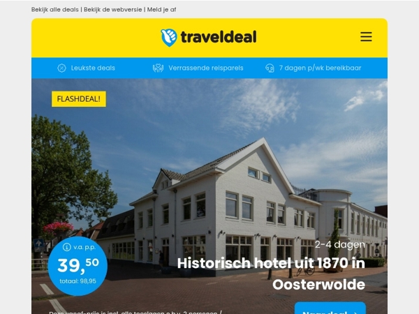 ⚡️ 3x NIEUWE Flashdeals: Profiteer NU van deze tijdelijke deals vanaf 35,85 p.p. ⏰ – WEG=WEG! 😱