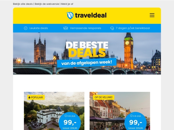 🛎️ Actie-alert: onze beste aanbiedingen! 🛎️ 3 dgn Landgoed Veluwe + diner 99 | Fletcher Zutphen + diner 99 | Vakantie Griekenland 299 & MEER!