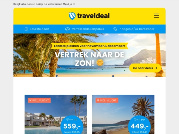 ⚠️ Nu of nooit: vertrek voor een spotprijs naar de zon! 🌞