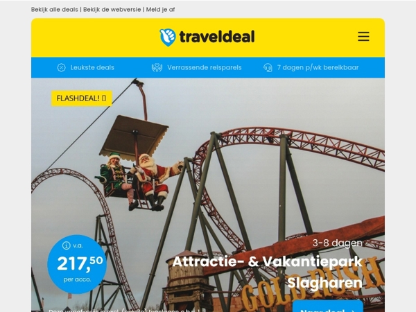 Attractie- & Vakantiepark Slagharen v.a. 217,50 (2 volw + 2 kids!) | OP=OP Winterzon Lanzarote + 5*-hotel 599 p.p.! 💥