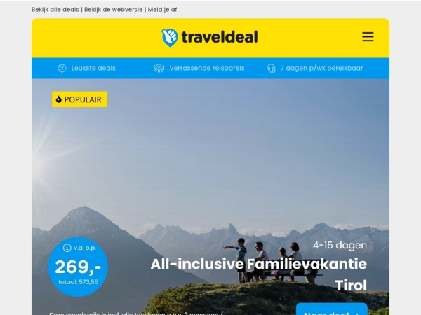 3x MEGA familiedeals met kinderkorting t/m 100% 😱