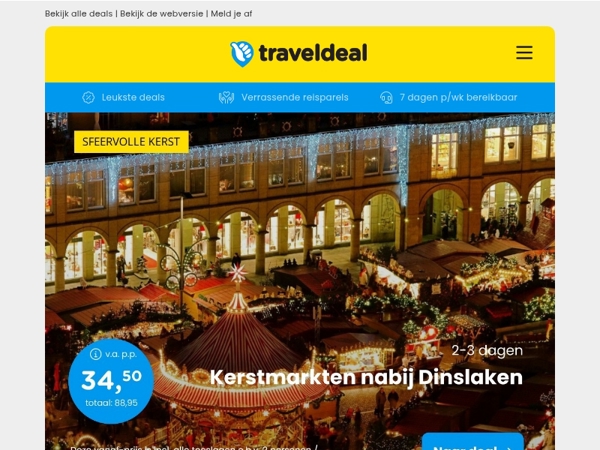 🎄Kerstshoppen bij Dinslaken & Oberhausen 34,50 | 4*-hotel aan het strand Egmond v.a. 39,50 p.p.!