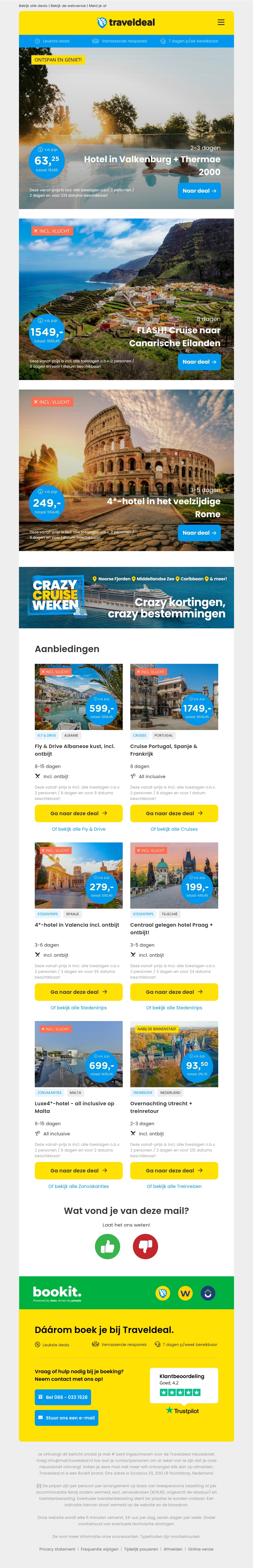 💆🏻♀️ Valkenburg incl. Thermae 2000 v.a. 63,25 | 🚢 Cruise Canarische Eilanden + balkonhut v.a. 1549 p.p.! 💆🏻♀️ Valkenburg incl. Thermae 2000 v.a. 63,25 | 🚢 Cruise Canarische Eilanden + balkonhut v.a. 1549 p.p.!