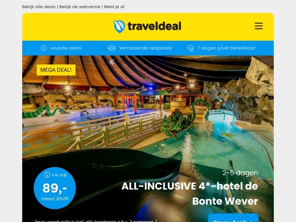 ⭐ Superdeals: all-inclusive 4*-Bonte Wever v.a. €89 | Luxe Kasteel Maastricht v.a. €54,50 p.p.