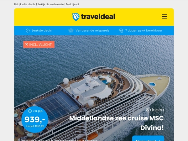 8-daagse Middellandse Zee Cruise v.a. 939 | Historisch 4*-hotel hartje Zutphen v.a. 44,50 p.p.!