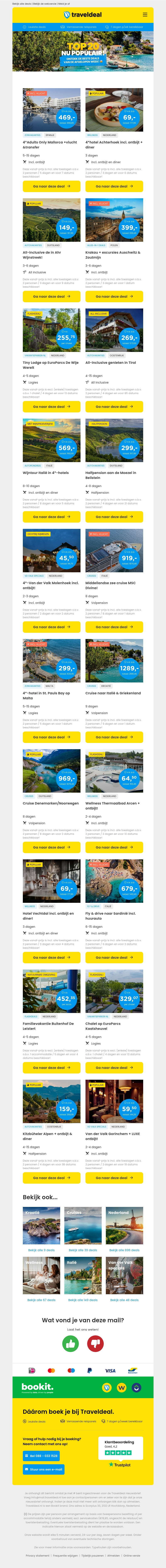 Zondag Super Voordeel! 🚀 4*-Adults Only Mallorca v.a. 269 | 3 dgn Achterhoek + diner v.a. 69 | Krakau excursietrip 399 & MEER! Zondag Super Voordeel! 🚀 4*-Adults Only Mallorca v.a. 269 | 3 dgn Achterhoek + diner v.a. 69 | Krakau excursietrip 399 & MEER!