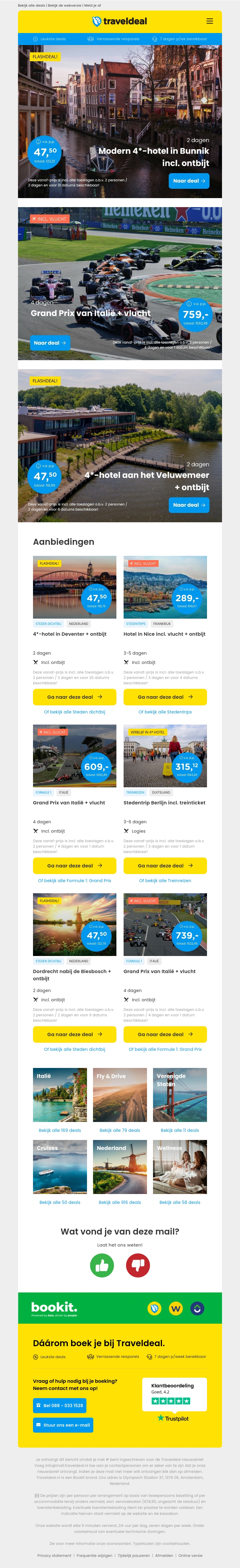 Flashdeals v.a. €47.50 per persoon | Formule 1: Grand Prix v.a. €759 per persoon & nog veel meer Flashdeals v.a. €47.50 per persoon | Formule 1: Grand Prix v.a. €759 per persoon & nog veel meer