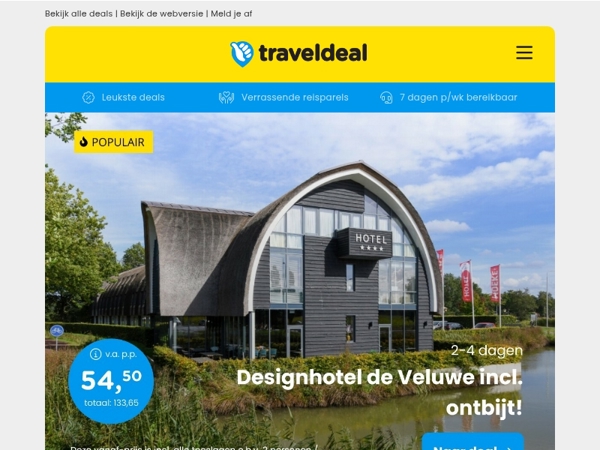 FLASHDEAL! 🚨 4*-Designhotel de Veluwe + ontbijt v.a. €54,50 | Zonvakantie Chalkidiki 299 p.p.! 🤯