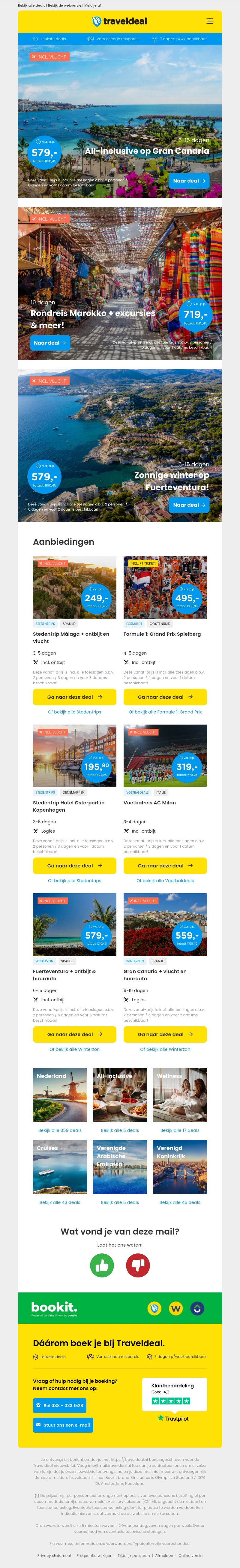 All-inclusive op Gran Canaria v.a. €569 per persoon | Rondreis Marokko + excursies & meer! v.a. €719 per persoon & nog veel meer All-inclusive op Gran Canaria v.a. €569 per persoon | Rondreis Marokko + excursies & meer! v.a. €719 per persoon & nog veel meer