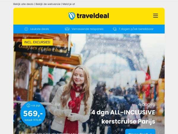 🌟 GAAF: 4-daagse ALL-IN kerstmarktencruise door Parijs + vele extra's v.a. 569 p.p.! 🎄