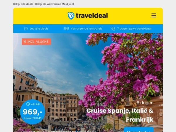 🚢 8-daagse volpension cruise Spanje, Italië & Frankrijk v.a. 969 | 6 dgn Moezel + dagelijks 4-gangendiner v.a. 399 p.p.!