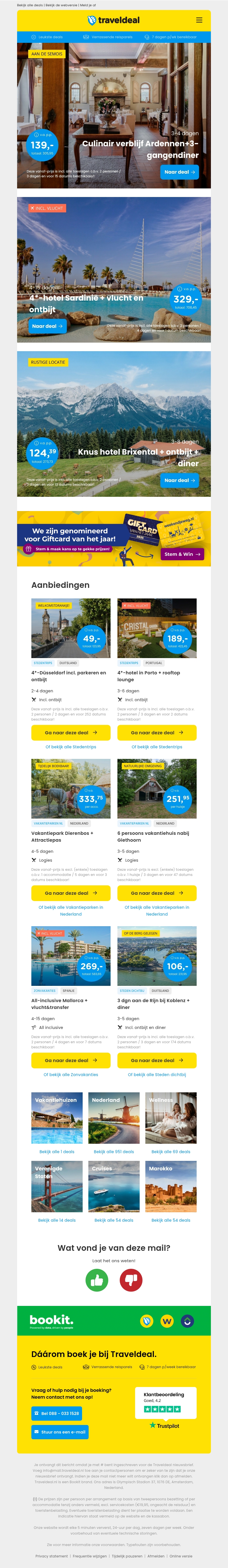 😱 3 dgn CULINAIR genieten Ardennen + diner v.a. 139 | 4*-hotel op Sardinië + ontbijt v.a. 329 p.p.! 😱 3 dgn CULINAIR genieten Ardennen + diner v.a. 139 | 4*-hotel op Sardinië + ontbijt v.a. 329 p.p.!