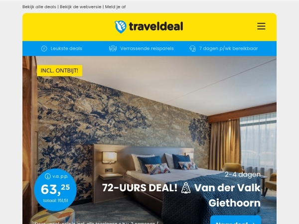 Van der Valk Sale! ✨ Wolvega/Giethoorn + ontbijt v.a. 57 | Leeuwarden + ontbijt v.a. 65,75 p.p.!