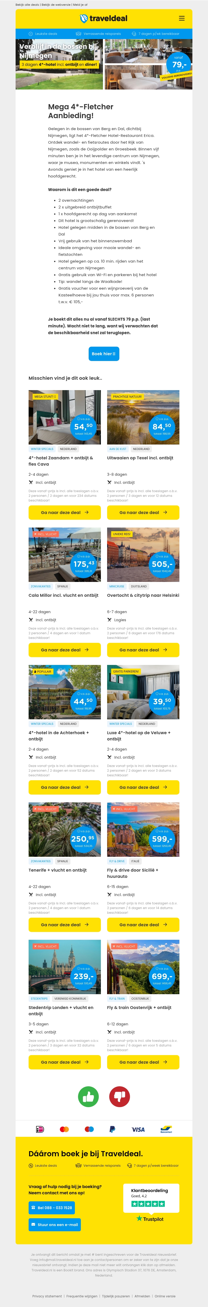 💥 AANBIEDING: 3 dagen 4*-hotel in de bossen van Nijmegen + ontbijt & diner v.a. 79 p.p.! 🤯 💥 AANBIEDING: 3 dagen 4*-hotel in de bossen van Nijmegen + ontbijt & diner v.a. 79 p.p.! 🤯