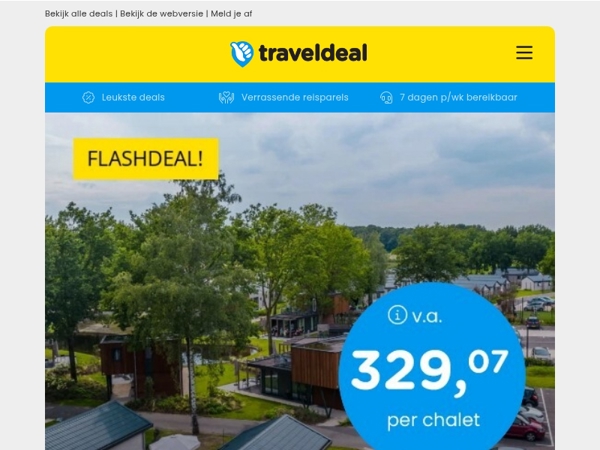 Chalet op EuroParcs Kaatsheuvel v.a. 329,07 | 5-daagse ferry & drive Newcastle & Edinburgh v.a. 409 p.p.!