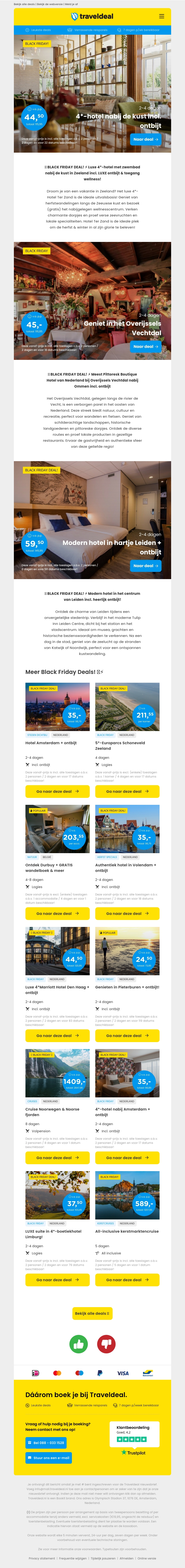 Black Friday Sale! 🖤 LUXE 4*-Zeeland + ontbijt + wellness 44,50 | Overijssels Vechtdal + ontbijt 45 & MEER! 🔥 Black Friday Sale! 🖤 LUXE 4*-Zeeland + ontbijt + wellness 44,50 | Overijssels Vechtdal + ontbijt 45 & MEER! 🔥