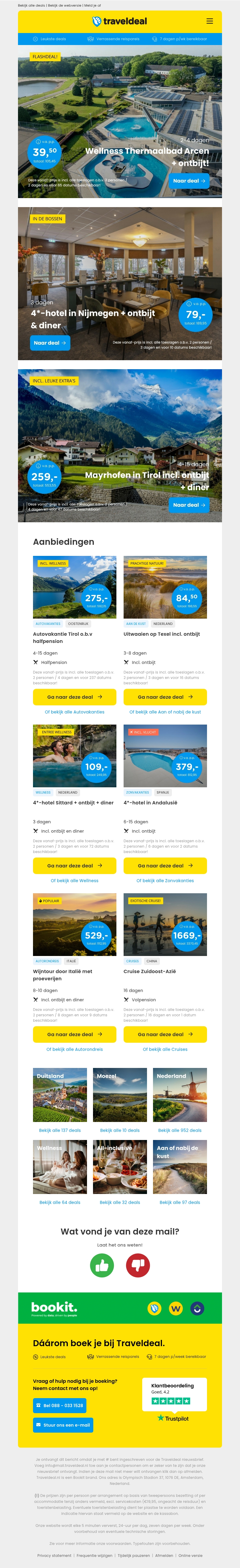 FLASHDEAL! ⚡️ Onbeperkt wellness Thermaalbad Arcen + ontbijt 39,50 | 3 dgn Nijmegen + ontbijt & diner v.a. 89 p.p.! 😱 FLASHDEAL! ⚡️ Onbeperkt wellness Thermaalbad Arcen + ontbijt 39,50 | 3 dgn Nijmegen + ontbijt & diner v.a. 89 p.p.! 😱