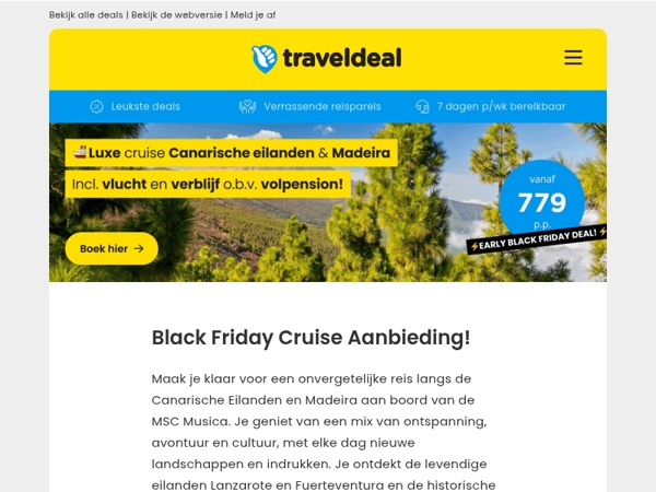 😱 EARLY BLACK FRIDAY: Cruise Canarische Eilanden + Madeira 779 p.p.! ⚡