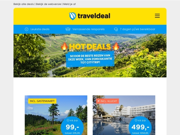 🔥 HOT DEALS! 🔥 4 dgn volpension Beierse Woud v.a. 99 | Adults Only vakantie Mallorca v.a. 499 & MEER!