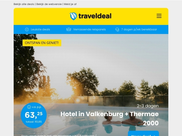 Ontspan nu: dagentree wellness incl. hotel & ontbijt vanaf €63,25 p.p.! ✨