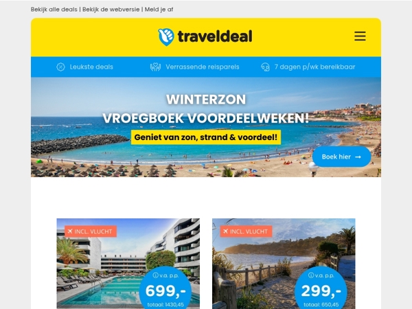 ☔ Ontsnap dit jaar aan kou & regen – voordelige winterzonvakanties wachten v.a. 299 p.p.! 😱