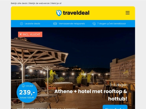 Stedentrip Athene + hotel met rooftop v.a. 239 | 4*-hotel hartje Dokkum + entree wellness v.a. 79 p.p.! 🤯