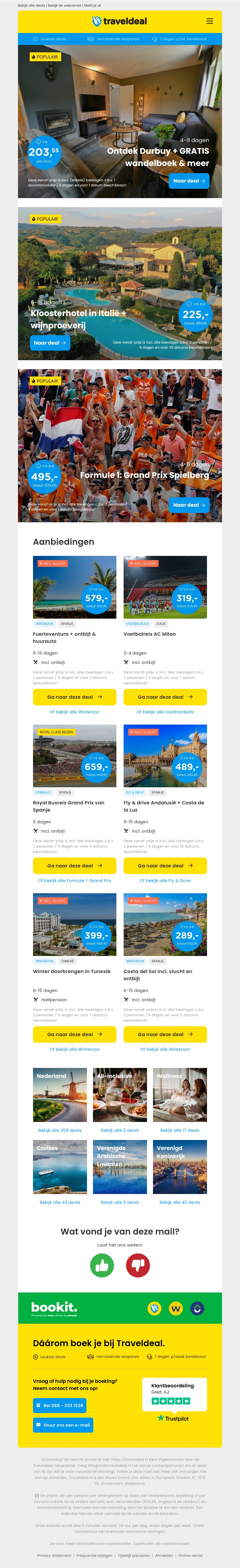 Ontdek Durbuy + GRATIS wandelboek & meer v.a. €203.55 per acco. | Kloosterhotel in Italië + wijnproeverij v.a. €225 per persoon & meer Ontdek Durbuy + GRATIS wandelboek & meer v.a. €203.55 per acco. | Kloosterhotel in Italië + wijnproeverij v.a. €225 per persoon & meer