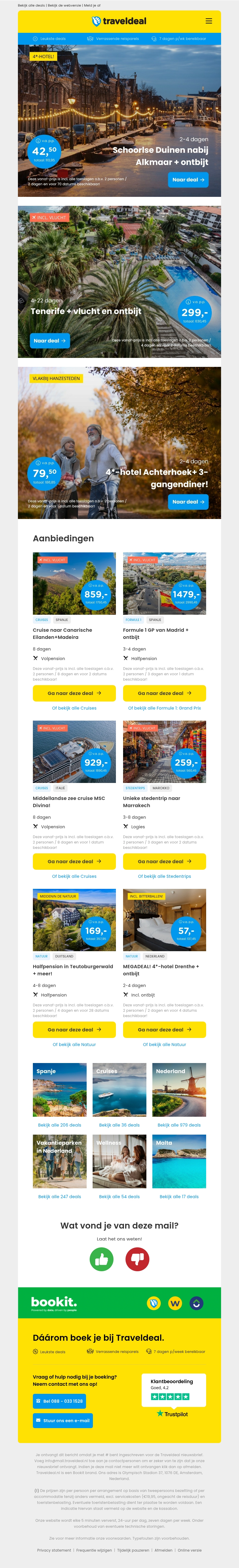 🐚 4*-hotel bij Schoorlse Duinen en Alkmaar v.a. 42,50 | Zonvakantie Tenerife + ontbijt v.a. 299 p.p.! 😱 🐚 4*-hotel bij Schoorlse Duinen en Alkmaar v.a. 42,50 | Zonvakantie Tenerife + ontbijt v.a. 299 p.p.! 😱