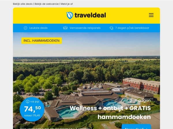 🔥 OP=OP: Thermaalbad Arcen incl. ontbijt & GRATIS extra’s v.a. 74,50 | 4 dgn Sauerland + ontbijt & GRATIS OV v.a. 157,50 p.p.!