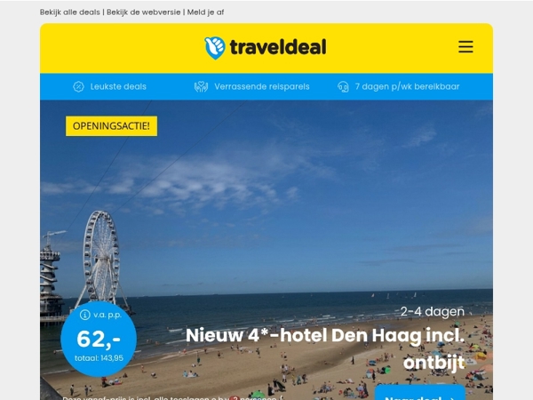 🏖️ GLOEDNIEUW 4*-hotel in Den Haag bij Scheveningen + ontbijt v.a. 62 | Laatste kans! 📣 Martin Garrix Ushuaïa v.a. 599 p.p.! 🎵