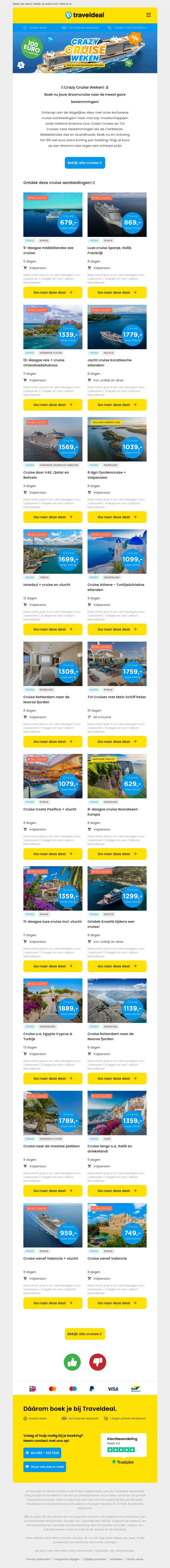 🚢 Crazy Cruise Weken! ⚓ Boek NÚ en krijg t/m 100 EURO extra korting! 🌍 🚢 Crazy Cruise Weken! ⚓ Boek NÚ en krijg t/m 100 EURO extra korting! 🌍