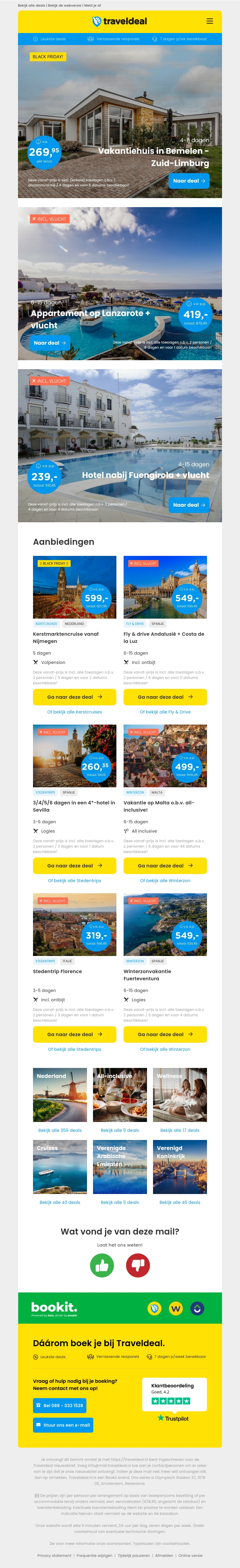 Vakantiehuis in Bemelen - Zuid-Limburg v.a. €269.95 per acco. | Appartement op Lanzarote + vlucht v.a. €419 per persoon & meer Vakantiehuis in Bemelen - Zuid-Limburg v.a. €269.95 per acco. | Appartement op Lanzarote + vlucht v.a. €419 per persoon & meer