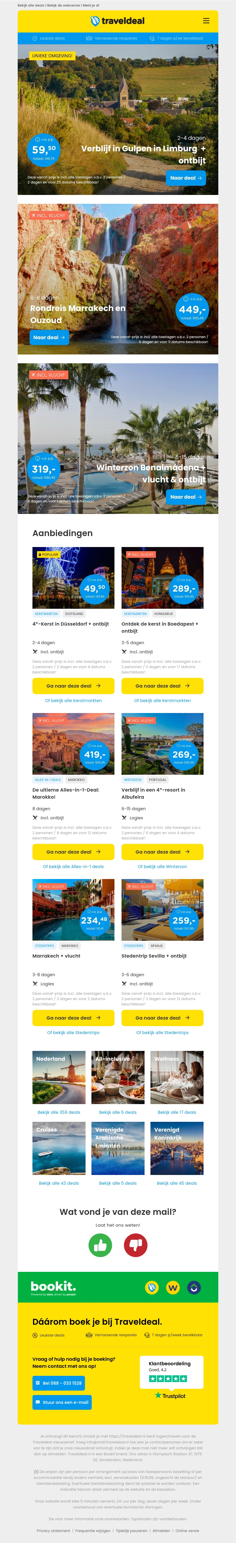 Verblijf in Gulpen in Limburg + ontbijt v.a. €59.50 per persoon | Rondreis Marrakech en Ouzoud v.a. €449 per persoon & nog veel meer 💥 Verblijf in Gulpen in Limburg + ontbijt v.a. €59.50 per persoon | Rondreis Marrakech en Ouzoud v.a. €449 per persoon & nog veel meer 💥