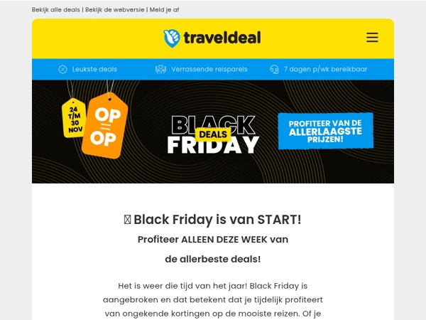 BLACK FRIDAY is van START! 🖤 Profiteer ALLEEN DEZE WEEK van de ALLERBESTE deals! 😱