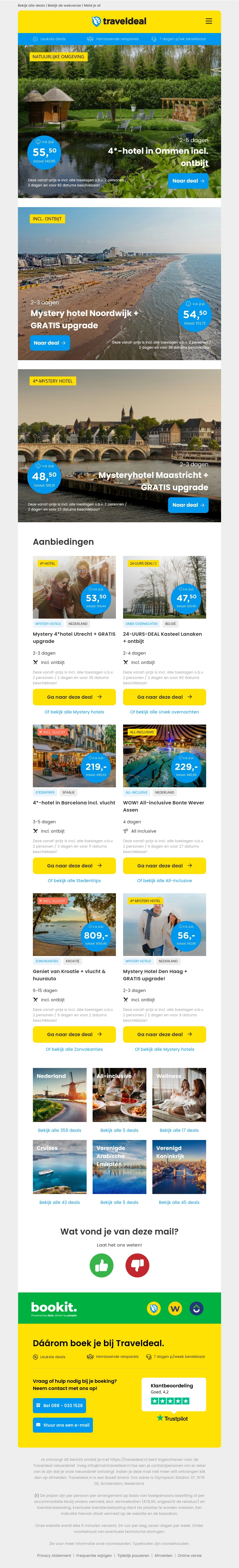 Wellness v.a. €55.50 per persoon | Mystery hotels v.a. €54.50 per persoon & nog veel meer Wellness v.a. €55.50 per persoon | Mystery hotels v.a. €54.50 per persoon & nog veel meer