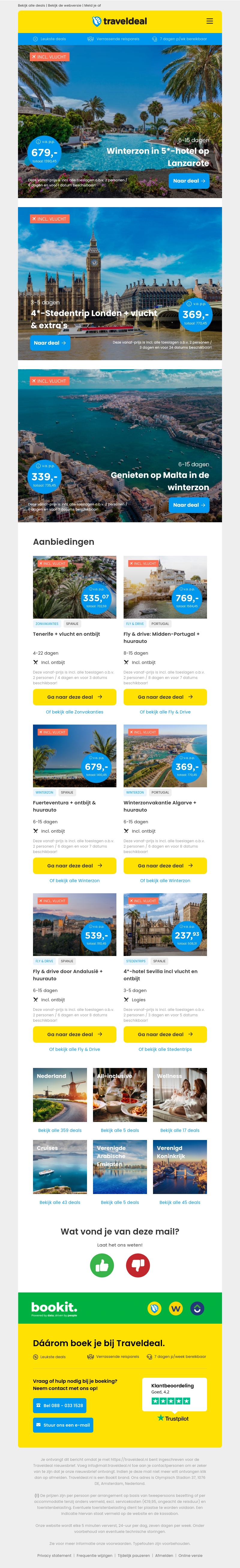 Winterzon in 5*-hotel op Lanzarote v.a. €679 per persoon | 4*-Stedentrip Londen + vlucht & extra's v.a. €369 per persoon & meer Winterzon in 5*-hotel op Lanzarote v.a. €679 per persoon | 4*-Stedentrip Londen + vlucht & extra's v.a. €369 per persoon & meer