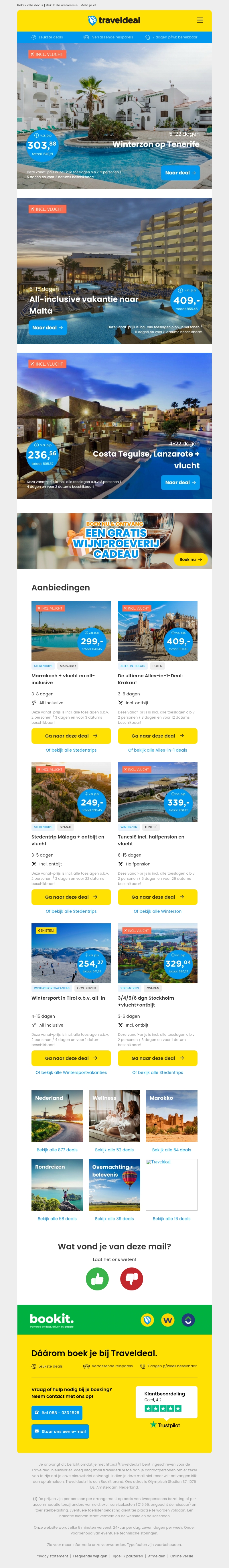Winterzon op Tenerife v.a. €303.88 per persoon | All-inclusive vakantie naar Malta v.a. €409 per persoon & meer Winterzon op Tenerife v.a. €303.88 per persoon | All-inclusive vakantie naar Malta v.a. €409 per persoon & meer