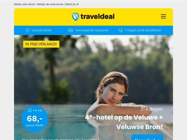 FLASHDEALS! ⚡ 4*-hotel + entree Veluwse Bron v.a. 68 | 5-daagse reis Noord-IJsland v.a. 699 p.p.!
