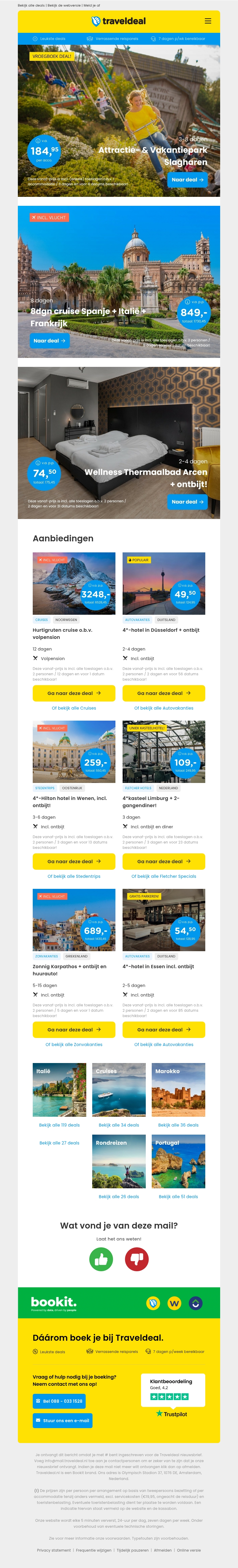 🎢 Vakantiepark Slagharen v.a. 184,95 (2 volw + 2 kids) | 8-daagse cruise Spanje, Italië & Frankrijk v.a. 849 p.p.! 🎢 Vakantiepark Slagharen v.a. 184,95 (2 volw + 2 kids) | 8-daagse cruise Spanje, Italië & Frankrijk v.a. 849 p.p.!