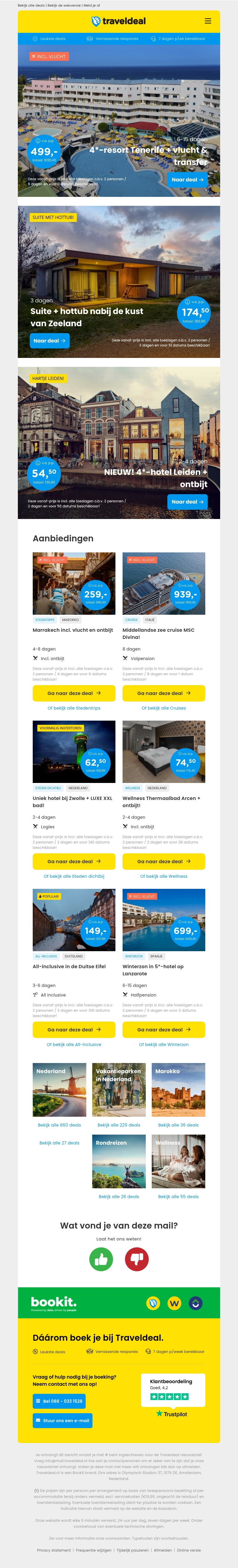 Extra voordelig! 😱 4*-Resort Tenerife + vlucht & transfer v.a. 499 | 3 dgn Zeeland + GARDEN SUITE met HOTTUB v.a. 174,50 p.p.! Extra voordelig! 😱 4*-Resort Tenerife + vlucht & transfer v.a. 499 | 3 dgn Zeeland + GARDEN SUITE met HOTTUB v.a. 174,50 p.p.!