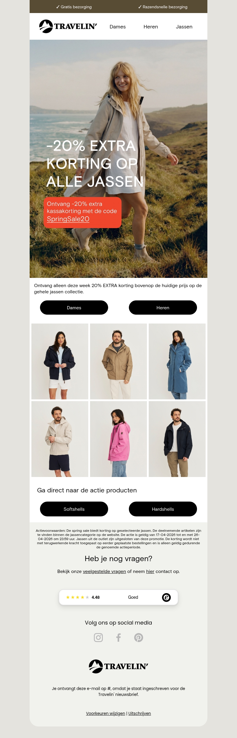 20% extra korting op outdoorjassen π» 20% extra korting op outdoorjassen π»
