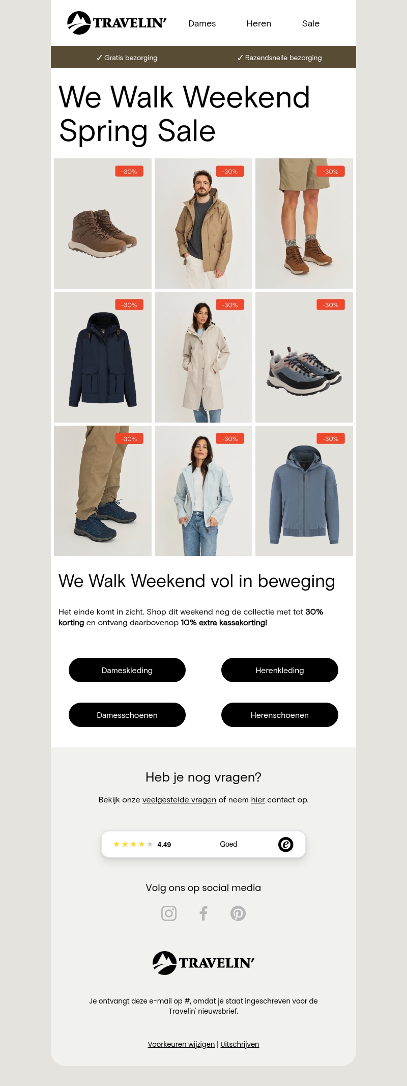 Tot 30% korting op de nieuwe collectie Tot 30% korting op de nieuwe collectie