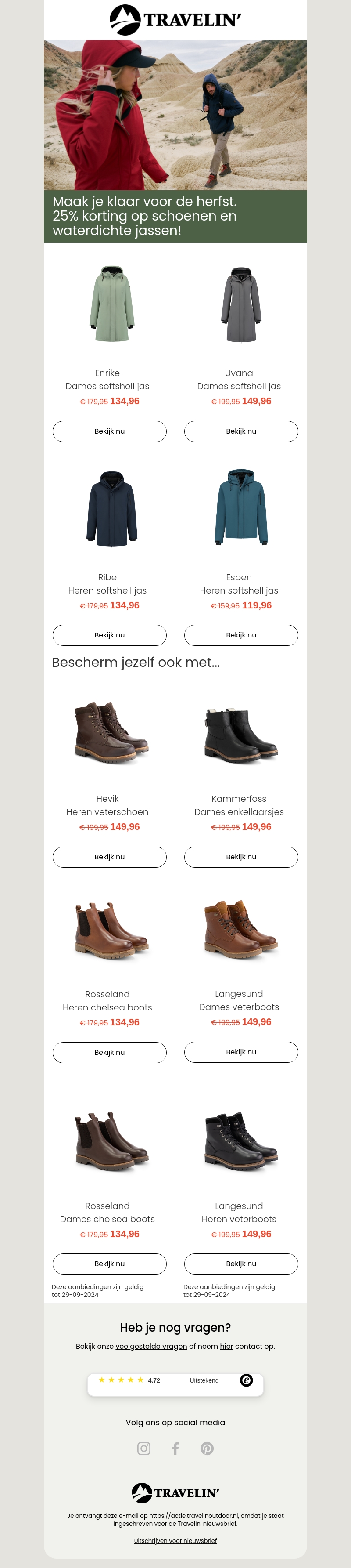 Regenachtige korting! Regenachtige korting!