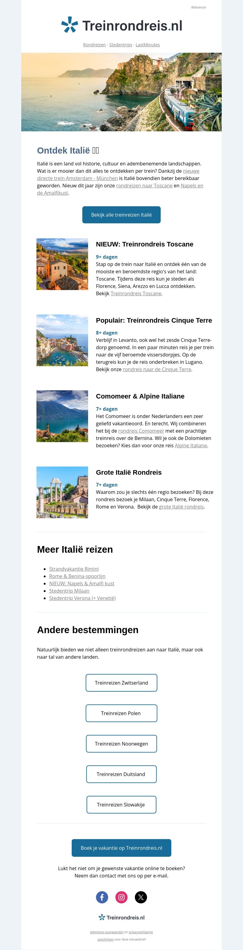 Treinvakantie? Ontdek Italië 🇮🇹 Treinvakantie? Ontdek Italië 🇮🇹