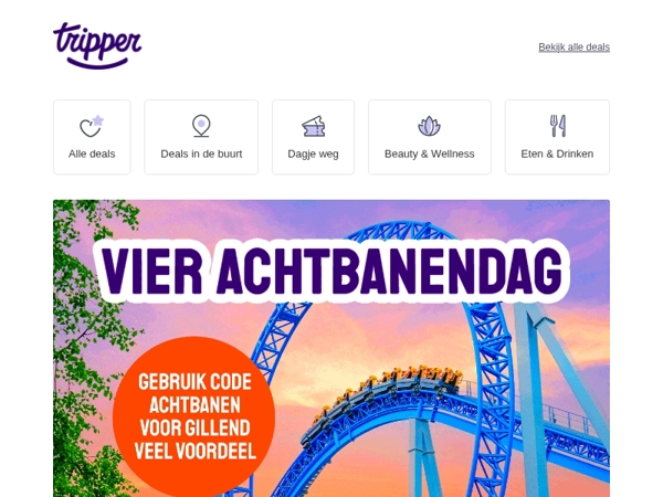 Achtbanendag: €2,50 extra korting op alle pretparken🎢